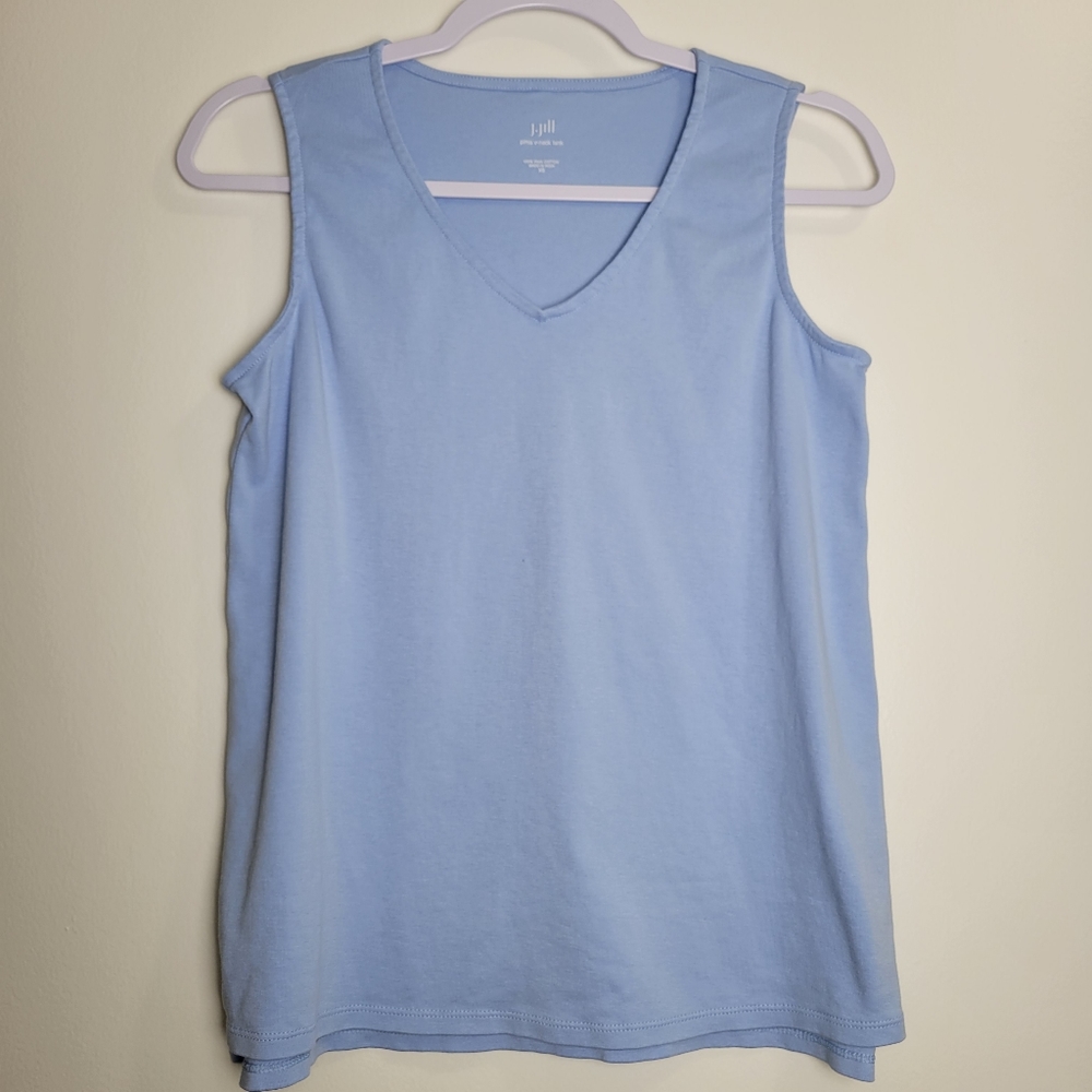 J.Jill Pima Cotton V neck Basic Tank Top Size XS